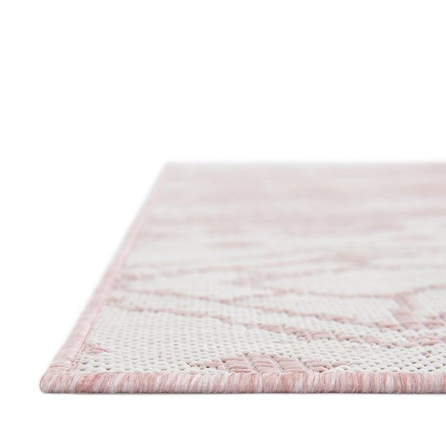 Pink 10' 8 x 10' 8 Outdoor Bohemian Square Area Rug Weather Resistant for Patio, Deck, Terrace, Balcony, Porch 100% Polypropylene Boho Carpet Mat for Sale at Rug Engine