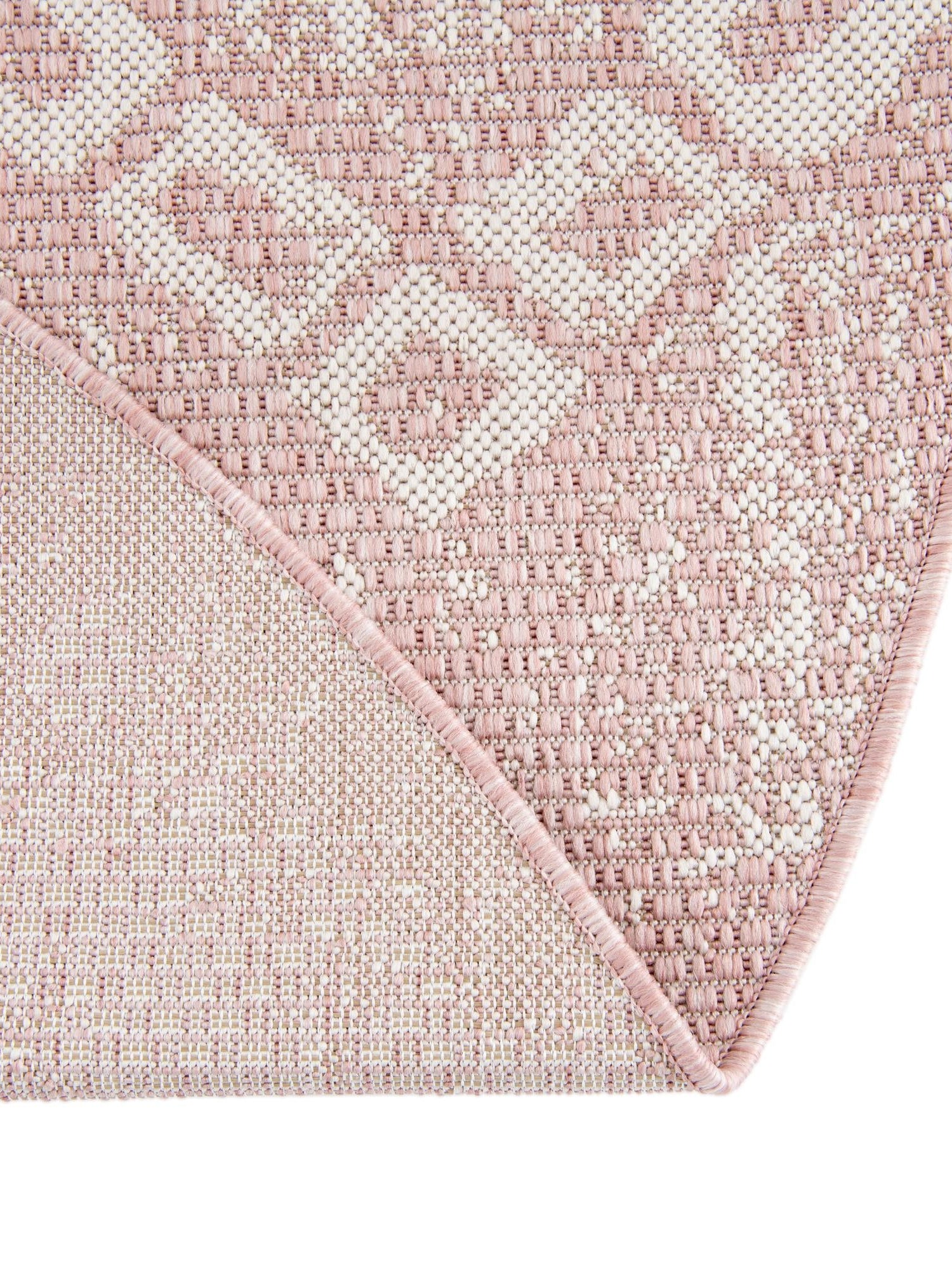 Pink 4' 1 x 4' 1 Outdoor Bohemian Round Area Rug Weather Resistant for Patio, Deck, Terrace, Balcony, Porch 100% Polypropylene Boho Carpet Mat for Sale at Rug Engine