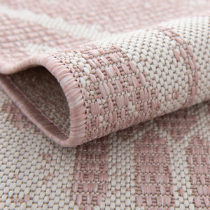 Pink 2' x 6' 1 Outdoor Bohemian Runner Area Rug Weather Resistant for Patio, Deck, Terrace, Balcony, Porch 100% Polypropylene Boho Carpet Mat for Sale at Rug Engine
