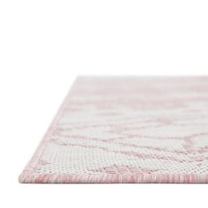 Pink 2' x 8' Outdoor Bohemian Runner Area Rug Weather Resistant for Patio, Deck, Terrace, Balcony, Porch 100% Polypropylene Boho Carpet Mat for Sale at Rug Engine
