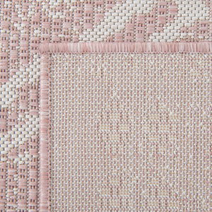 Pink 3' 3 x 14' 1 Outdoor Bohemian Runner Area Rug Weather Resistant for Patio, Deck, Terrace, Balcony, Porch 100% Polypropylene Boho Carpet Mat for Sale at Rug Engine