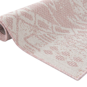 Pink 2' x 6' 1 Outdoor Bohemian Runner Area Rug Weather Resistant for Patio, Deck, Terrace, Balcony, Porch 100% Polypropylene Boho Carpet Mat for Sale at Rug Engine