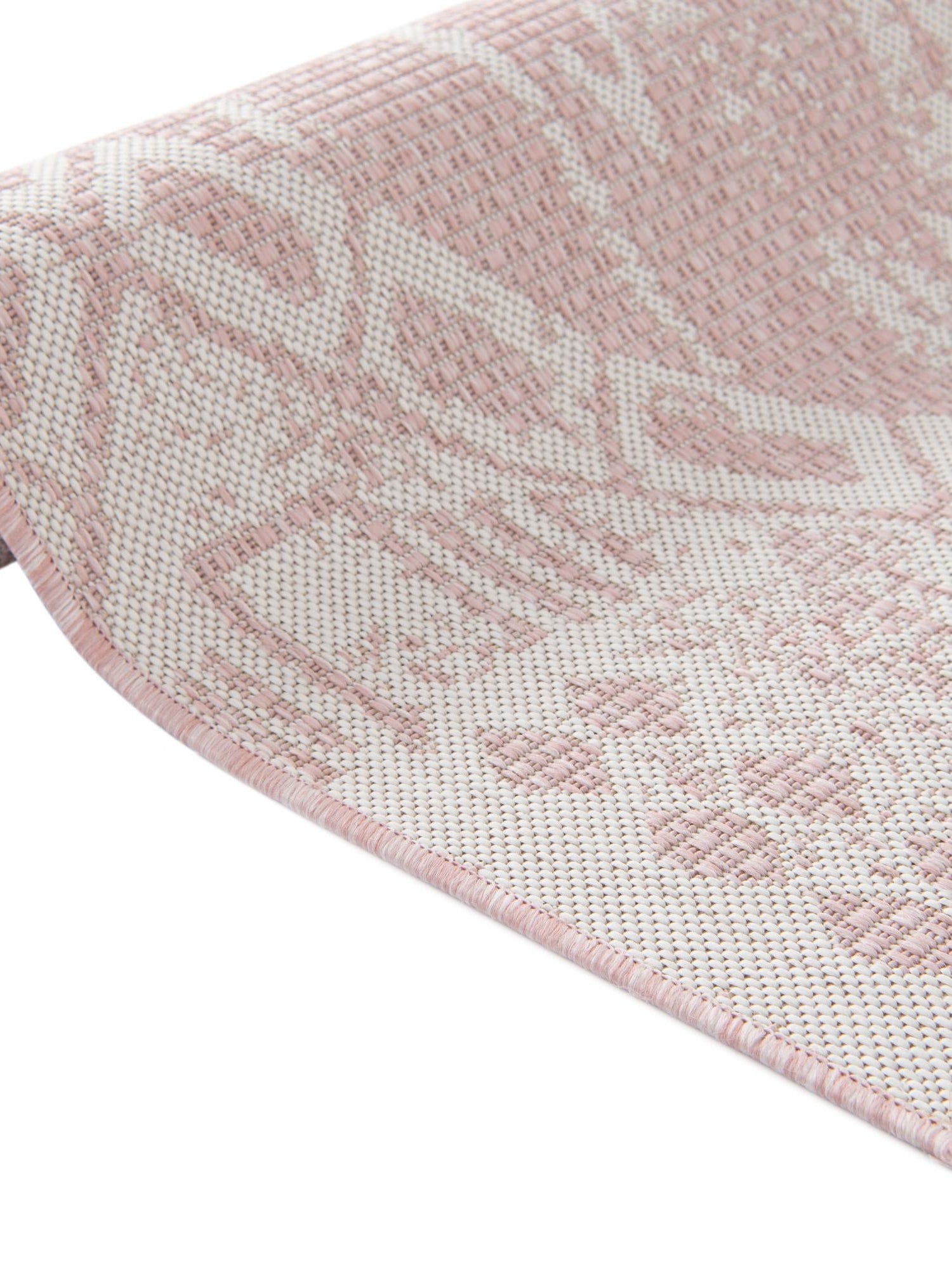 Pink 2' 7 x 12' Outdoor Bohemian Runner Area Rug Weather Resistant for Patio, Deck, Terrace, Balcony, Porch 100% Polypropylene Boho Carpet Mat for Sale at Rug Engine
