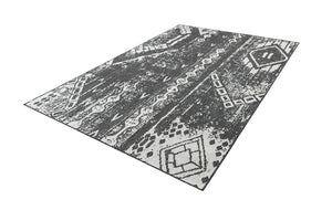 Charcoal Gray 6' 1 x 9' Outdoor Bohemian Rectangle Area Rug Weather Resistant for Patio, Deck, Terrace, Balcony, Porch 100% Polypropylene Boho Carpet Mat for Sale at Rug Engine