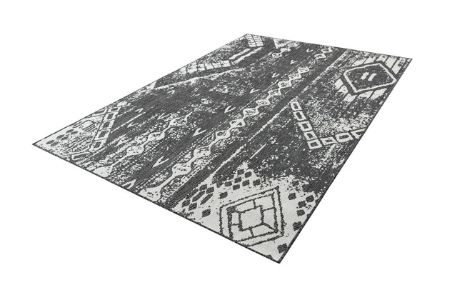 Charcoal Gray 6' 1 x 9' Outdoor Bohemian Rectangle Area Rug Weather Resistant for Patio, Deck, Terrace, Balcony, Porch 100% Polypropylene Boho Carpet Mat for Sale at Rug Engine