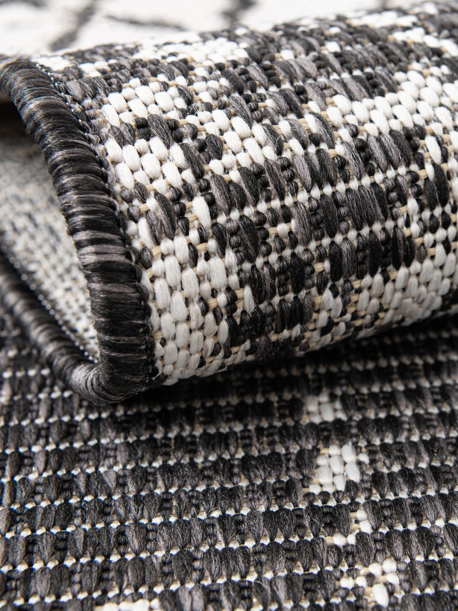 Charcoal Gray 2' x 3' 1 Outdoor Bohemian Rectangle Area Rug Weather Resistant for Patio, Deck, Terrace, Balcony, Porch 100% Polypropylene Boho Carpet Mat for Sale at Rug Engine