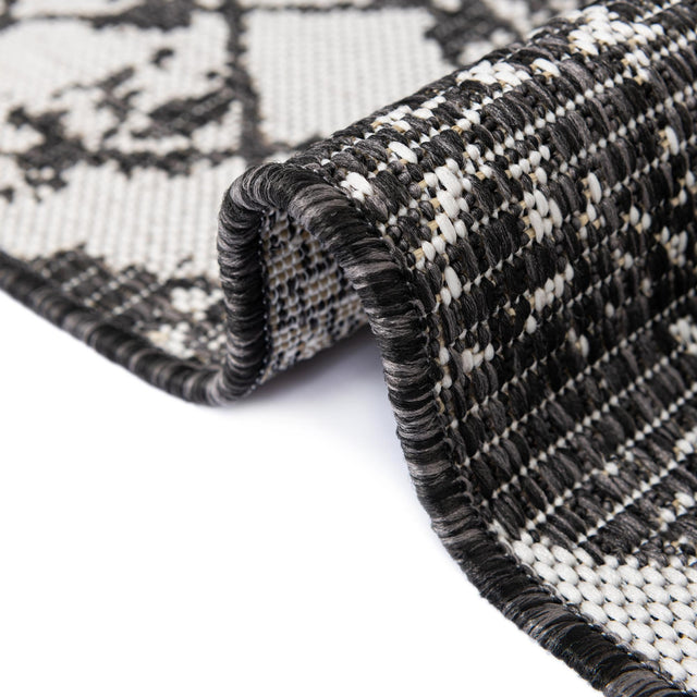 Charcoal Gray 2' x 3' 1 Outdoor Bohemian Rectangle Area Rug Weather Resistant for Patio, Deck, Terrace, Balcony, Porch 100% Polypropylene Boho Carpet Mat for Sale at Rug Engine