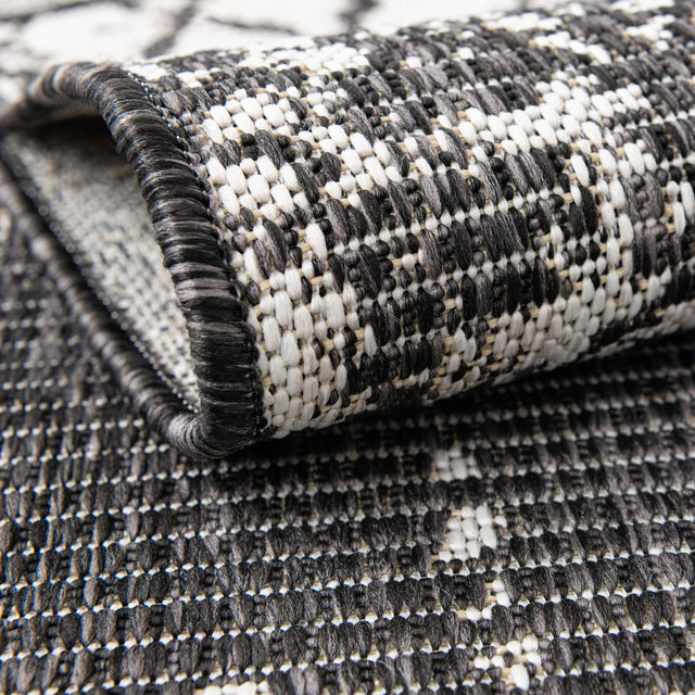 Charcoal Gray 10' 8 x 10' 8 Outdoor Bohemian Square Area Rug Weather Resistant for Patio, Deck, Terrace, Balcony, Porch 100% Polypropylene Boho Carpet Mat for Sale at Rug Engine