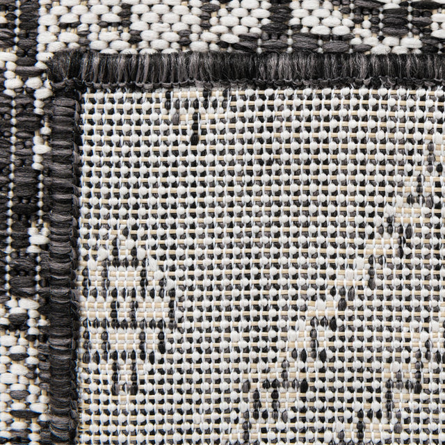 Charcoal Gray 5' 3 x 5' 3 Outdoor Bohemian Square Area Rug Weather Resistant for Patio, Deck, Terrace, Balcony, Porch 100% Polypropylene Boho Carpet Mat for Sale at Rug Engine