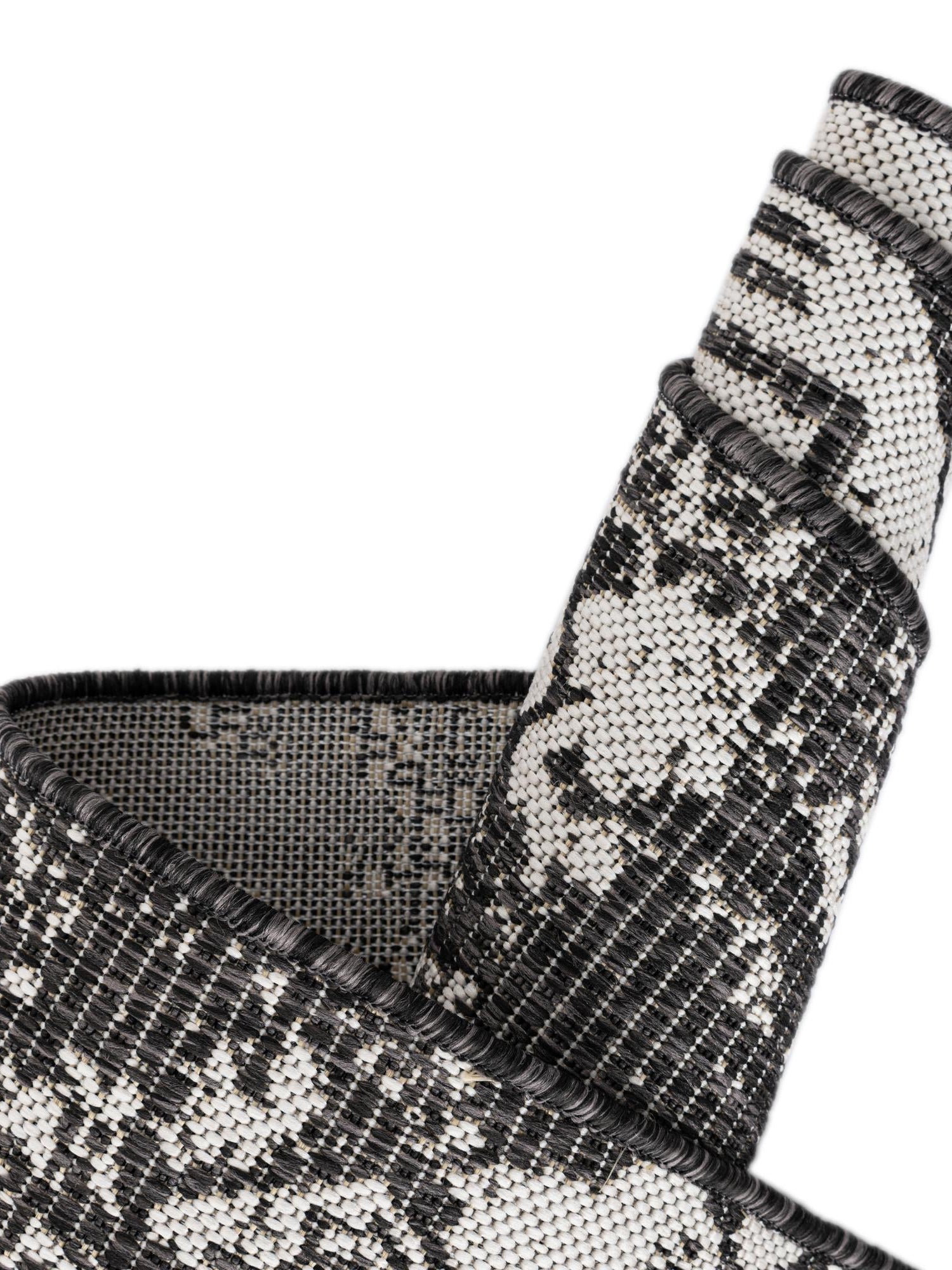 Charcoal Gray 5' 3 x 5' 3 Outdoor Bohemian Square Area Rug Weather Resistant for Patio, Deck, Terrace, Balcony, Porch 100% Polypropylene Boho Carpet Mat for Sale at Rug Engine