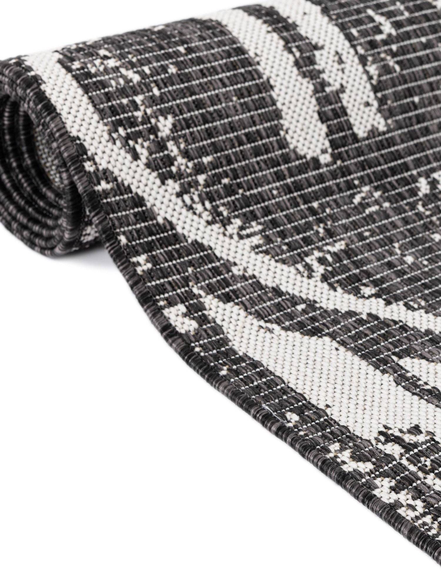 Charcoal Gray 10' 8 x 10' 8 Outdoor Bohemian Square Area Rug Weather Resistant for Patio, Deck, Terrace, Balcony, Porch 100% Polypropylene Boho Carpet Mat for Sale at Rug Engine