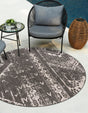 Charcoal Gray 6' 1 x 6' 1 Outdoor Bohemian Round Area Rug Weather Resistant for Patio, Deck, Terrace, Balcony, Porch 100% Polypropylene Boho Carpet Mat for Sale at Rug Engine