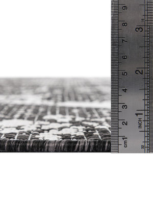 Charcoal Gray 13' 1 x 13' 1 Outdoor Bohemian Round Area Rug Weather Resistant for Patio, Deck, Terrace, Balcony, Porch 100% Polypropylene Boho Carpet Mat for Sale at Rug Engine