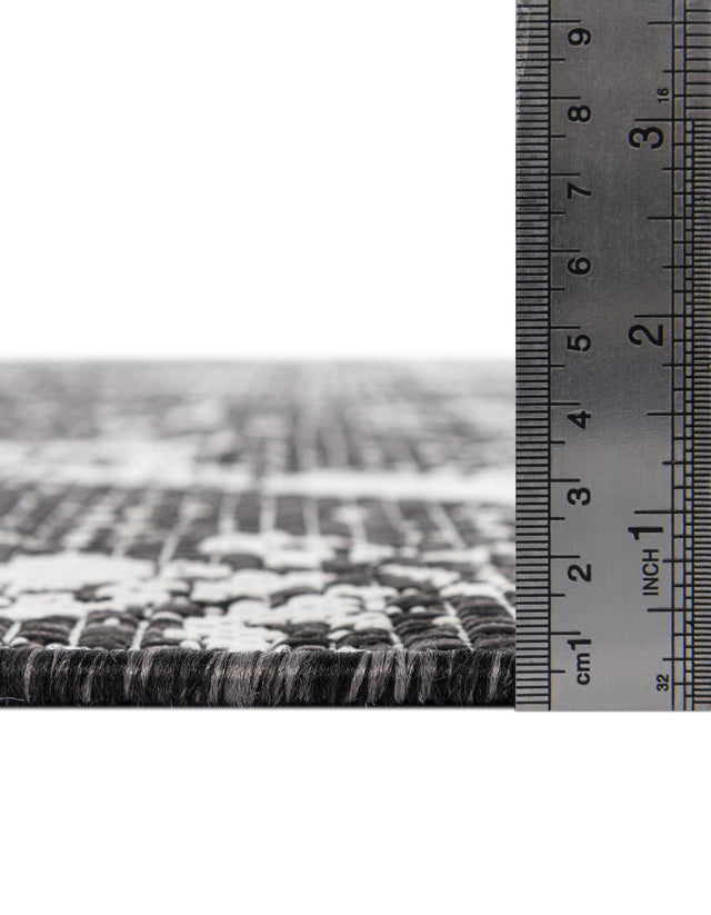 Charcoal Gray 4' 1 x 4' 1 Outdoor Bohemian Round Area Rug Weather Resistant for Patio, Deck, Terrace, Balcony, Porch 100% Polypropylene Boho Carpet Mat for Sale at Rug Engine