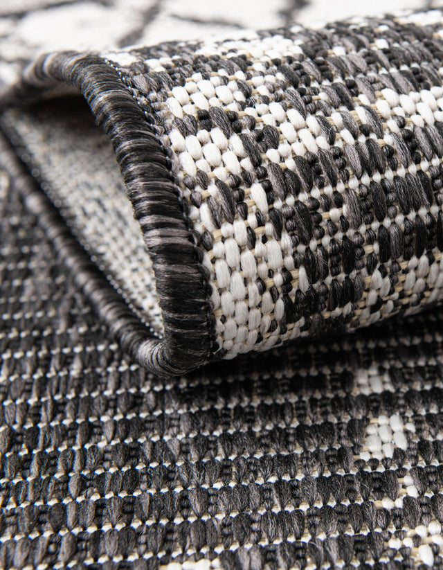 Charcoal Gray 13' 1 x 13' 1 Outdoor Bohemian Round Area Rug Weather Resistant for Patio, Deck, Terrace, Balcony, Porch 100% Polypropylene Boho Carpet Mat for Sale at Rug Engine