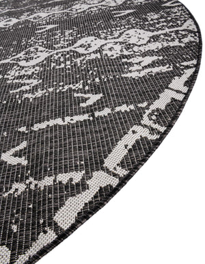Charcoal Gray 10' 8 x 10' 8 Outdoor Bohemian Round Area Rug Weather Resistant for Patio, Deck, Terrace, Balcony, Porch 100% Polypropylene Boho Carpet Mat for Sale at Rug Engine