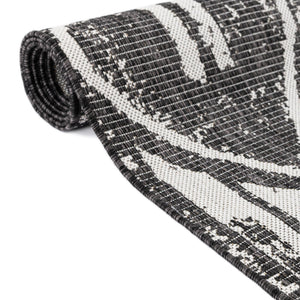 Charcoal Gray 2' 7 x 12' Outdoor Bohemian Runner Area Rug Weather Resistant for Patio, Deck, Terrace, Balcony, Porch 100% Polypropylene Boho Carpet Mat for Sale at Rug Engine