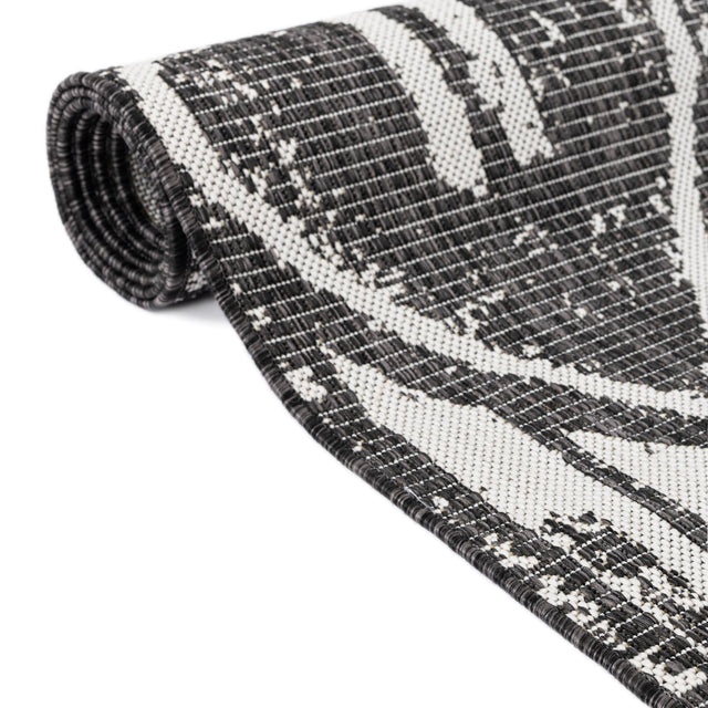 Charcoal Gray 2' x 8' Outdoor Bohemian Runner Area Rug Weather Resistant for Patio, Deck, Terrace, Balcony, Porch 100% Polypropylene Boho Carpet Mat for Sale at Rug Engine
