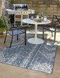 Blue 5' 3 x 8' Outdoor Bohemian Rectangle Area Rug Weather Resistant for Patio, Deck, Terrace, Balcony, Porch 100% Polypropylene Boho Carpet Mat for Sale at Rug Engine