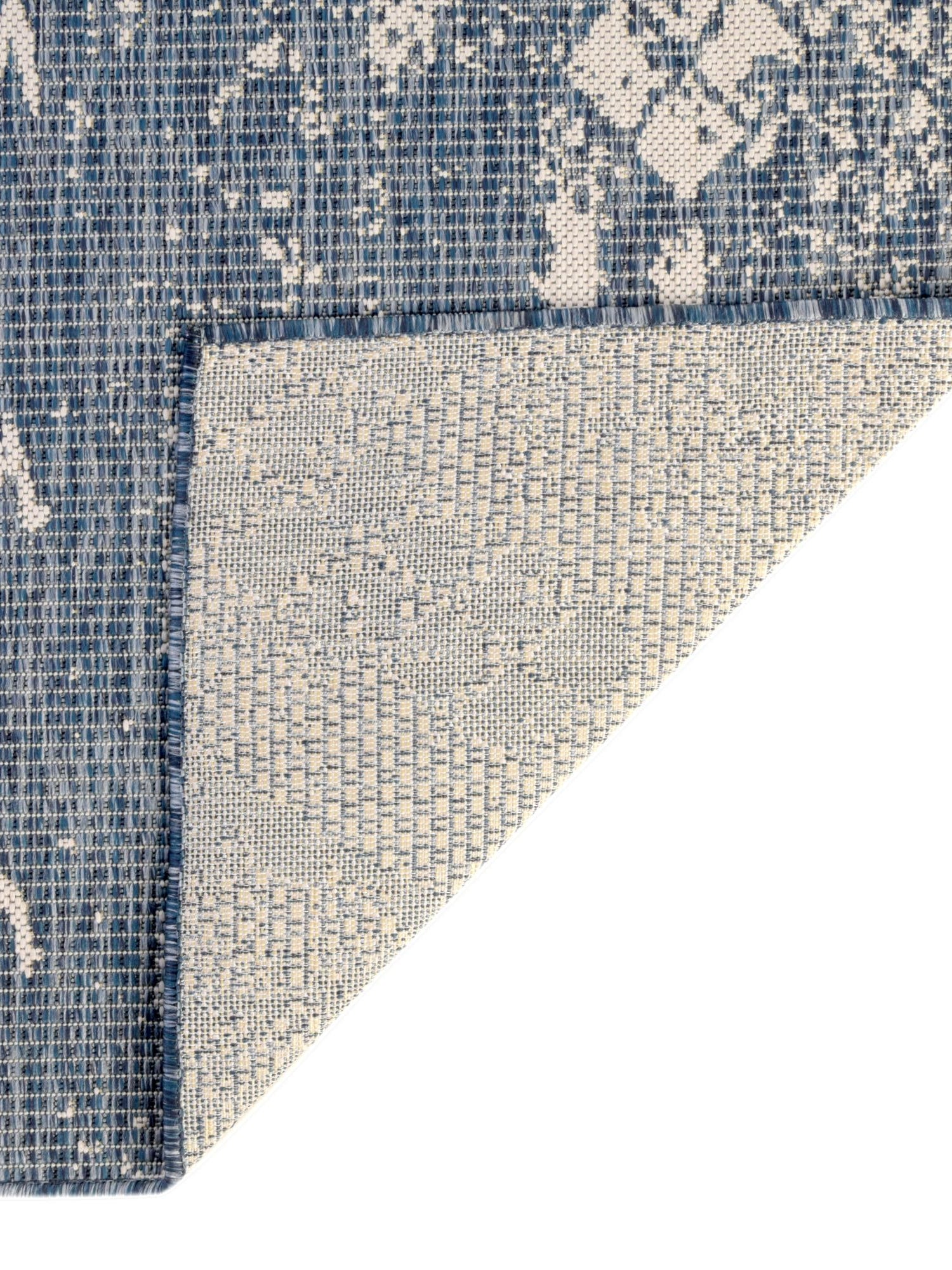Blue 6' 1 x 9' Outdoor Bohemian Rectangle Area Rug Weather Resistant for Patio, Deck, Terrace, Balcony, Porch 100% Polypropylene Boho Carpet Mat for Sale at Rug Engine