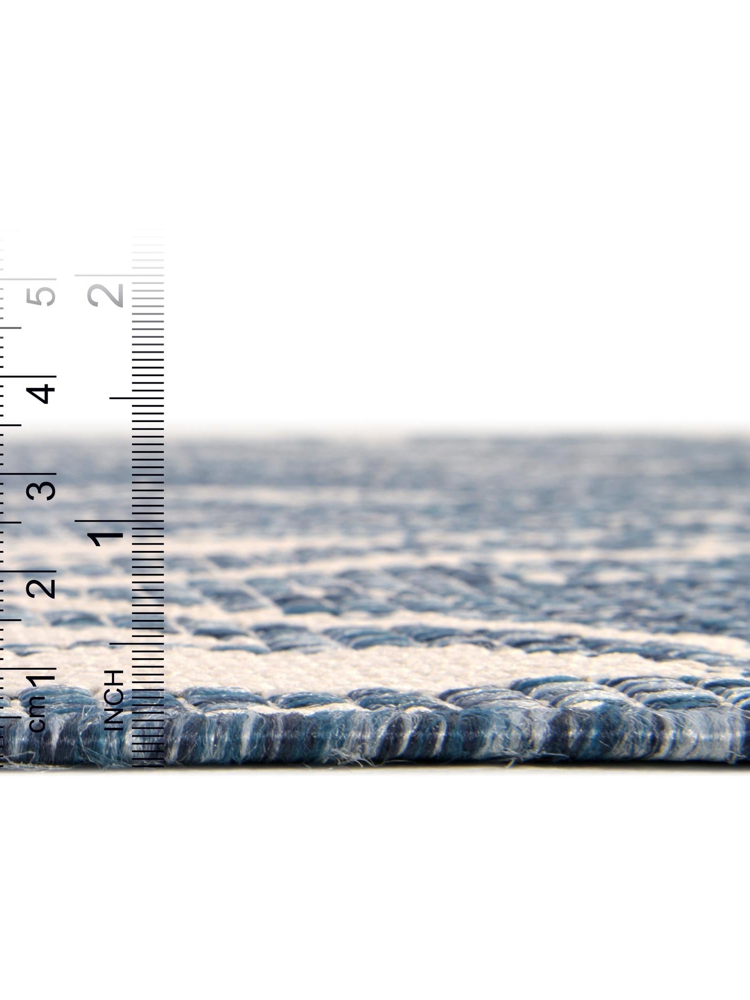 Blue 7' 10 x 7' 10 Outdoor Bohemian Round Area Rug Weather Resistant for Patio, Deck, Terrace, Balcony, Porch 100% Polypropylene Boho Carpet Mat for Sale at Rug Engine