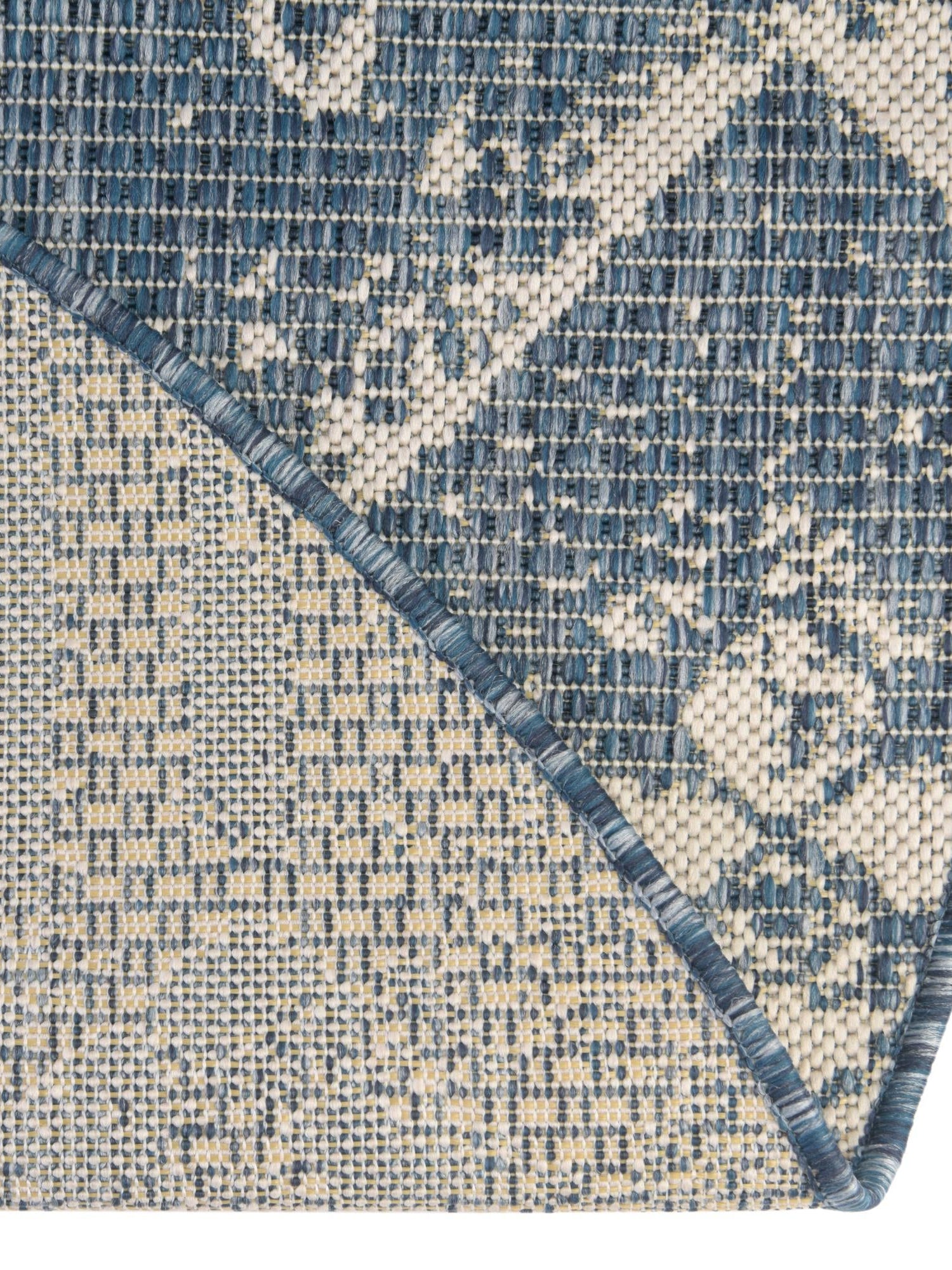 Blue 6' 1 x 6' 1 Outdoor Bohemian Round Area Rug Weather Resistant for Patio, Deck, Terrace, Balcony, Porch 100% Polypropylene Boho Carpet Mat for Sale at Rug Engine