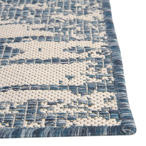 Blue 2' x 6' 1 Outdoor Bohemian Runner Area Rug Weather Resistant for Patio, Deck, Terrace, Balcony, Porch 100% Polypropylene Boho Carpet Mat for Sale at Rug Engine