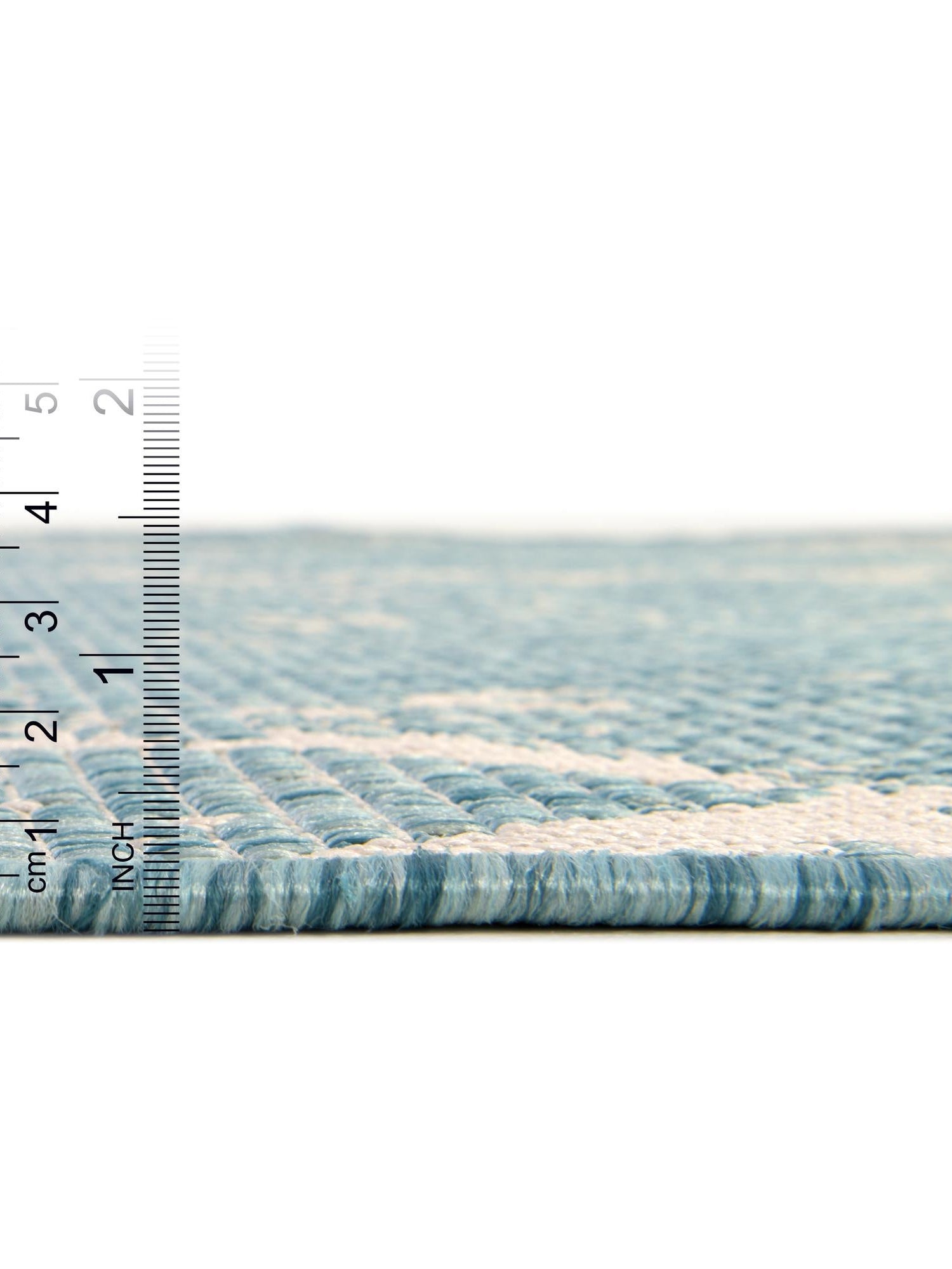 Light Aqua 4' 1 x 6' 1 Outdoor Bohemian Rectangle Area Rug Weather Resistant for Patio, Deck, Terrace, Balcony, Porch 100% Polypropylene Boho Carpet Mat for Sale at Rug Engine
