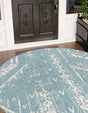 Light Aqua 7' 10 x 7' 10 Outdoor Bohemian Round Area Rug Weather Resistant for Patio, Deck, Terrace, Balcony, Porch 100% Polypropylene Boho Carpet Mat for Sale at Rug Engine