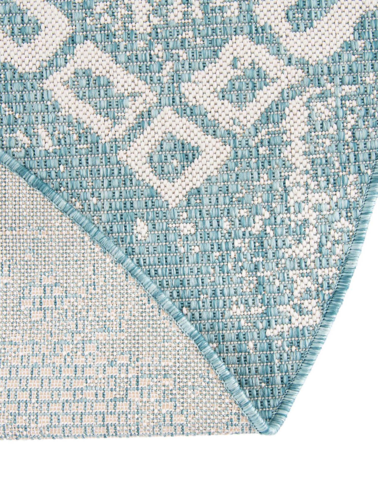 Light Aqua 3' 1 x 3' 1 Outdoor Bohemian Round Area Rug Weather Resistant for Patio, Deck, Terrace, Balcony, Porch 100% Polypropylene Boho Carpet Mat for Sale at Rug Engine