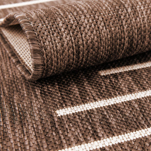 Brown 2' x 3' 1 Outdoor Modern Rectangle Area Rug Weather Resistant for Patio, Deck, Terrace, Balcony, Porch 100% Polypropylene Modern Outside Carpet for Sale at Rug Engine