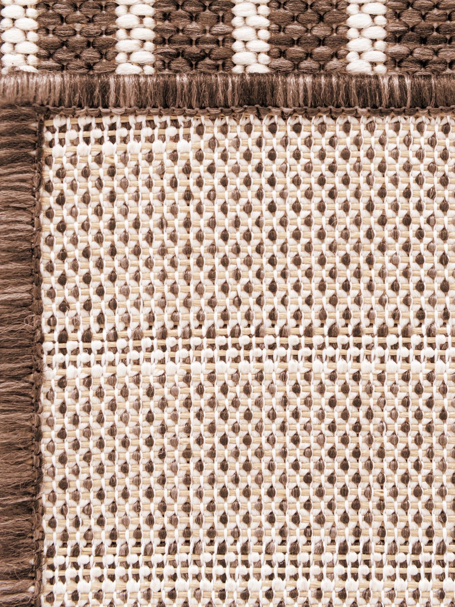 Brown 5' 3 x 8' Outdoor Modern Rectangle Area Rug Weather Resistant for Patio, Deck, Terrace, Balcony, Porch 100% Polypropylene Modern Outside Carpet for Sale at Rug Engine
