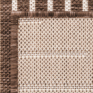 Brown 5' 3 x 8' Outdoor Modern Rectangle Area Rug Weather Resistant for Patio, Deck, Terrace, Balcony, Porch 100% Polypropylene Modern Outside Carpet for Sale at Rug Engine