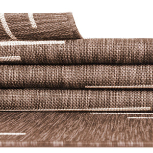 Brown 2' x 3' 1 Outdoor Modern Rectangle Area Rug Weather Resistant for Patio, Deck, Terrace, Balcony, Porch 100% Polypropylene Modern Outside Carpet for Sale at Rug Engine