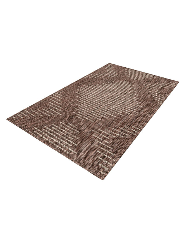 Brown 2' x 3' 1 Outdoor Modern Rectangle Area Rug Weather Resistant for Patio, Deck, Terrace, Balcony, Porch 100% Polypropylene Modern Outside Carpet for Sale at Rug Engine