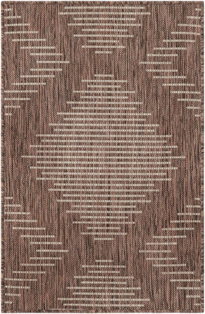 Brown 2' x 3' 1 Outdoor Modern Rectangle Area Rug Weather Resistant for Patio, Deck, Terrace, Balcony, Porch 100% Polypropylene Modern Outside Carpet for Sale at Rug Engine