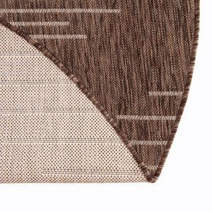 Brown 3' 1 x 3' 1 Outdoor Modern Round Area Rug Weather Resistant for Patio, Deck, Terrace, Balcony, Porch 100% Polypropylene Modern Outside Carpet for Sale at Rug Engine