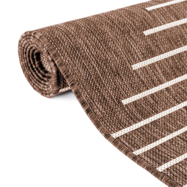 Brown 3' 1 x 3' 1 Outdoor Modern Round Area Rug Weather Resistant for Patio, Deck, Terrace, Balcony, Porch 100% Polypropylene Modern Outside Carpet for Sale at Rug Engine