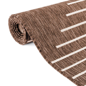 Brown 4' 1 x 4' 1 Outdoor Modern Round Area Rug Weather Resistant for Patio, Deck, Terrace, Balcony, Porch 100% Polypropylene Modern Outside Carpet for Sale at Rug Engine