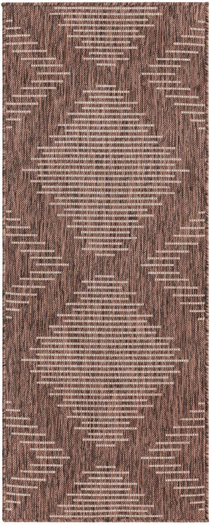 Brown 2' x 5' 3 Outdoor Modern Runner Area Rug Weather Resistant for Patio, Deck, Terrace, Balcony, Porch 100% Polypropylene Modern Outside Carpet for Sale at Rug Engine