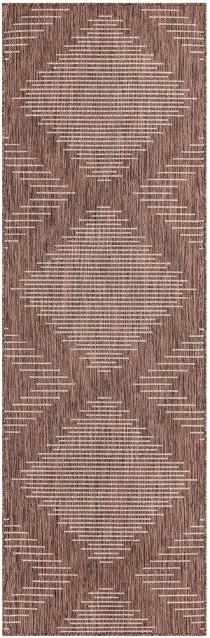 Brown 2' x 8' Outdoor Modern Runner Area Rug Weather Resistant for Patio, Deck, Terrace, Balcony, Porch 100% Polypropylene Modern Outside Carpet for Sale at Rug Engine