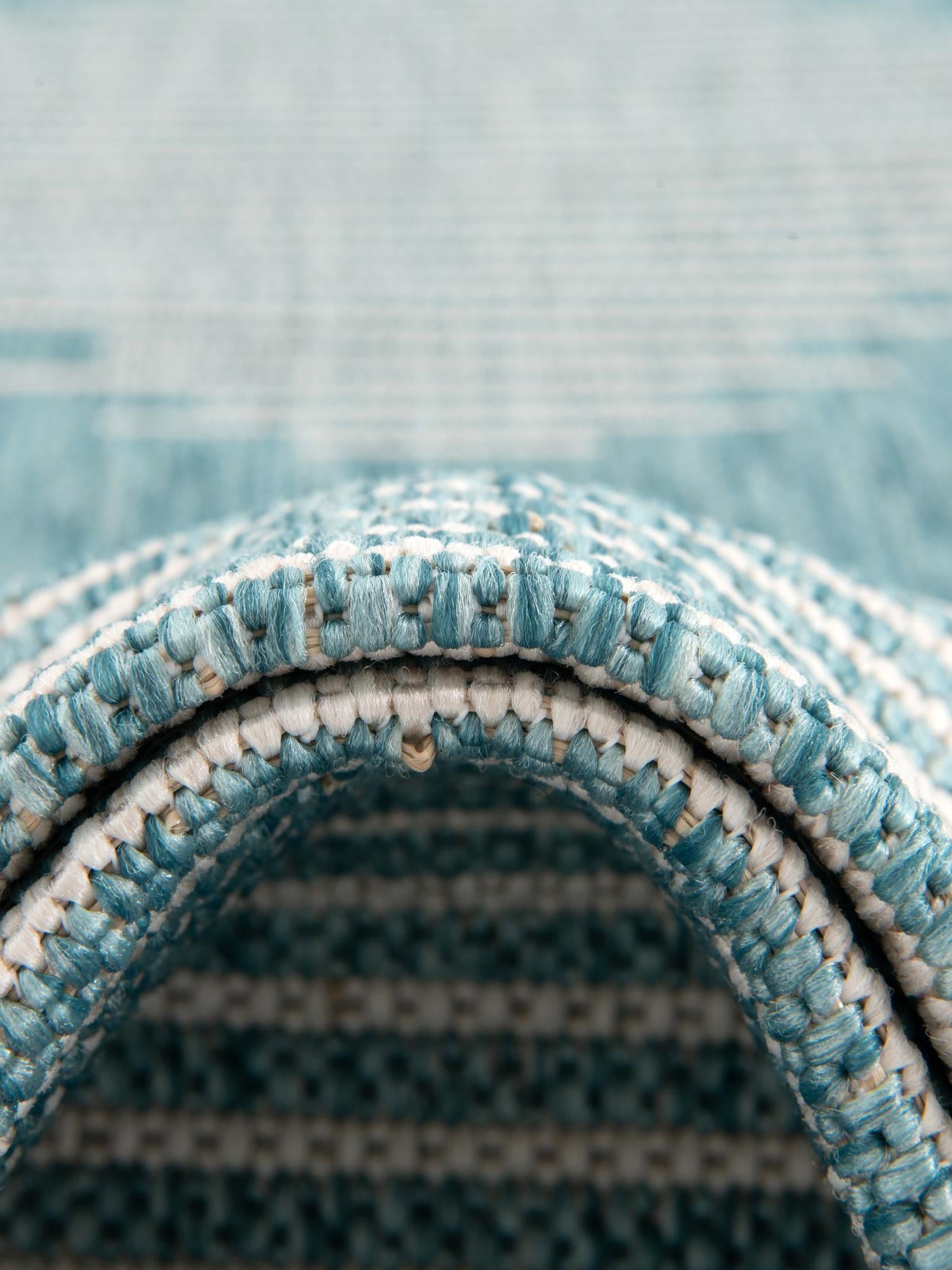 Light Aqua 4' 1 x 6' 1 Outdoor Modern Rectangle Area Rug Weather Resistant for Patio, Deck, Terrace, Balcony, Porch 100% Polypropylene Modern Outside Carpet for Sale at Rug Engine