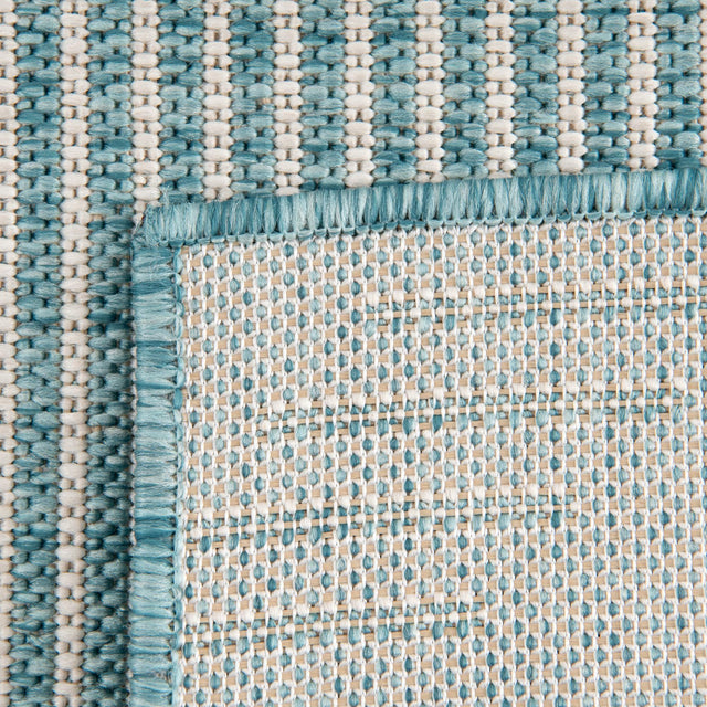 Light Aqua 4' 1 x 6' 1 Outdoor Modern Rectangle Area Rug Weather Resistant for Patio, Deck, Terrace, Balcony, Porch 100% Polypropylene Modern Outside Carpet for Sale at Rug Engine