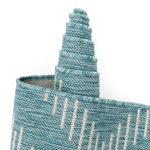 Light Aqua 4' 1 x 6' 1 Outdoor Modern Rectangle Area Rug Weather Resistant for Patio, Deck, Terrace, Balcony, Porch 100% Polypropylene Modern Outside Carpet for Sale at Rug Engine