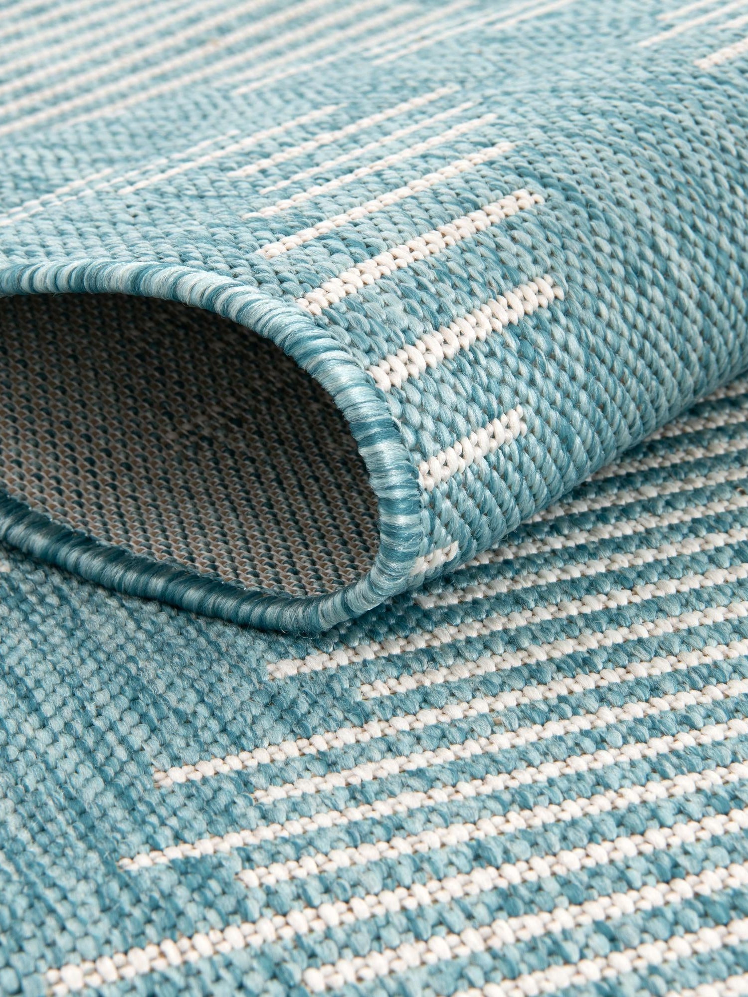 Light Aqua 7' 1 x 7' 1 Outdoor Modern Square Area Rug Weather Resistant for Patio, Deck, Terrace, Balcony, Porch 100% Polypropylene Modern Outside Carpet for Sale at Rug Engine