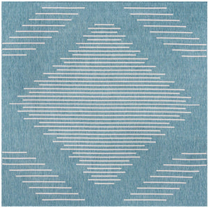 Light Aqua 10' 8 x 10' 8 Outdoor Modern Square Area Rug Weather Resistant for Patio, Deck, Terrace, Balcony, Porch 100% Polypropylene Modern Outside Carpet for Sale at Rug Engine