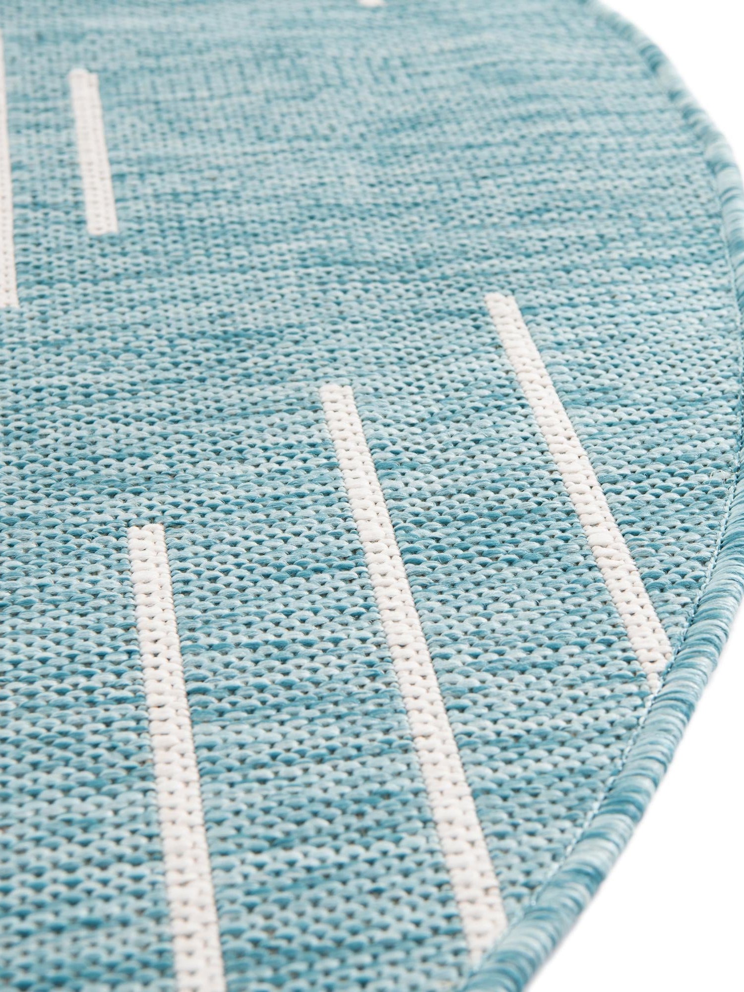 Light Aqua 10' 8 x 10' 8 Outdoor Modern Round Area Rug Weather Resistant for Patio, Deck, Terrace, Balcony, Porch 100% Polypropylene Modern Outside Carpet for Sale at Rug Engine