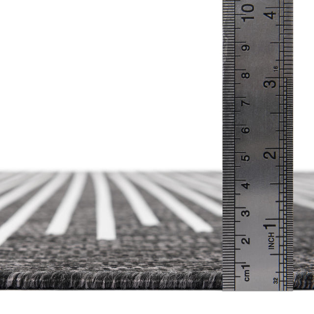Charcoal Gray 10' x 13' 1 Outdoor Modern Rectangle Area Rug Weather Resistant for Patio, Deck, Terrace, Balcony, Porch 100% Polypropylene Modern Outside Carpet for Sale at Rug Engine