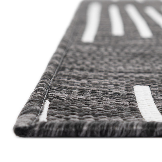 Charcoal Gray 6' 1 x 9' Outdoor Modern Rectangle Area Rug Weather Resistant for Patio, Deck, Terrace, Balcony, Porch 100% Polypropylene Modern Outside Carpet for Sale at Rug Engine