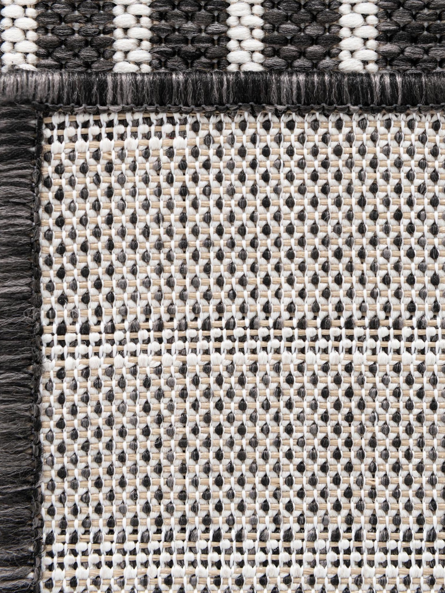 Charcoal Gray 5' 3 x 7' 1 Outdoor Modern Rectangle Area Rug Weather Resistant for Patio, Deck, Terrace, Balcony, Porch 100% Polypropylene Modern Outside Carpet for Sale at Rug Engine